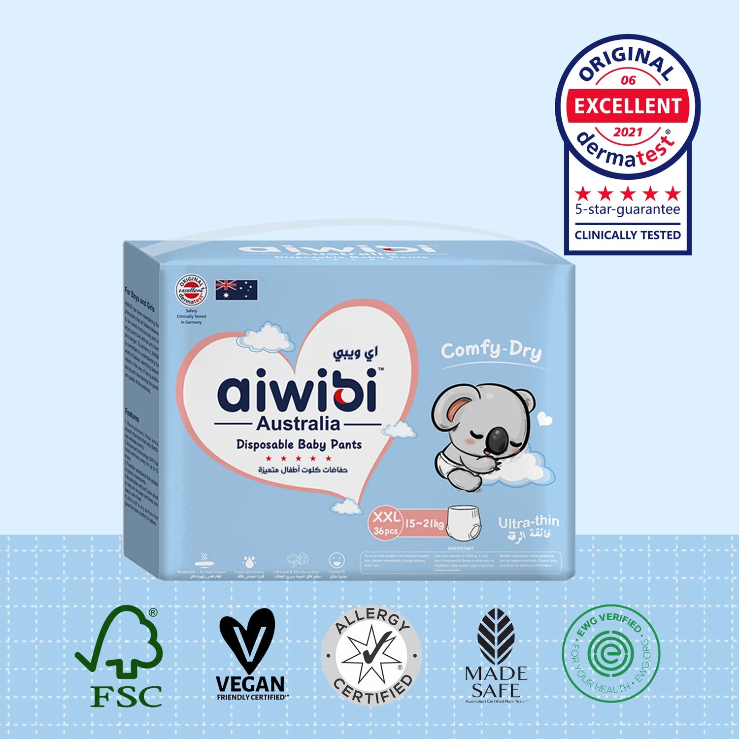 Aiwibi Disposable Baby Pants XXL 15-21KG 46PCS