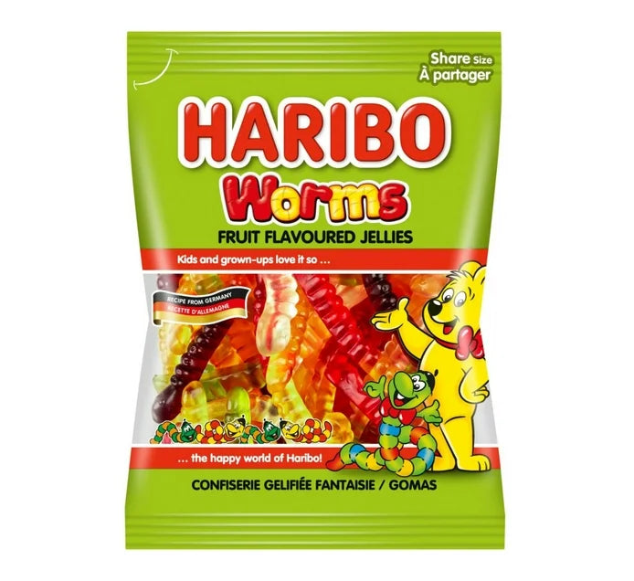 Haribo Worms Fruit Flavoured Jellies 160g