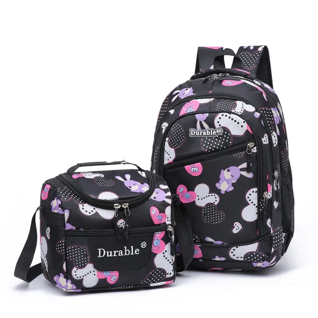 Durable 2 in 1 Bag Pack (Bag & Lunch Bag)+ Free Pencil