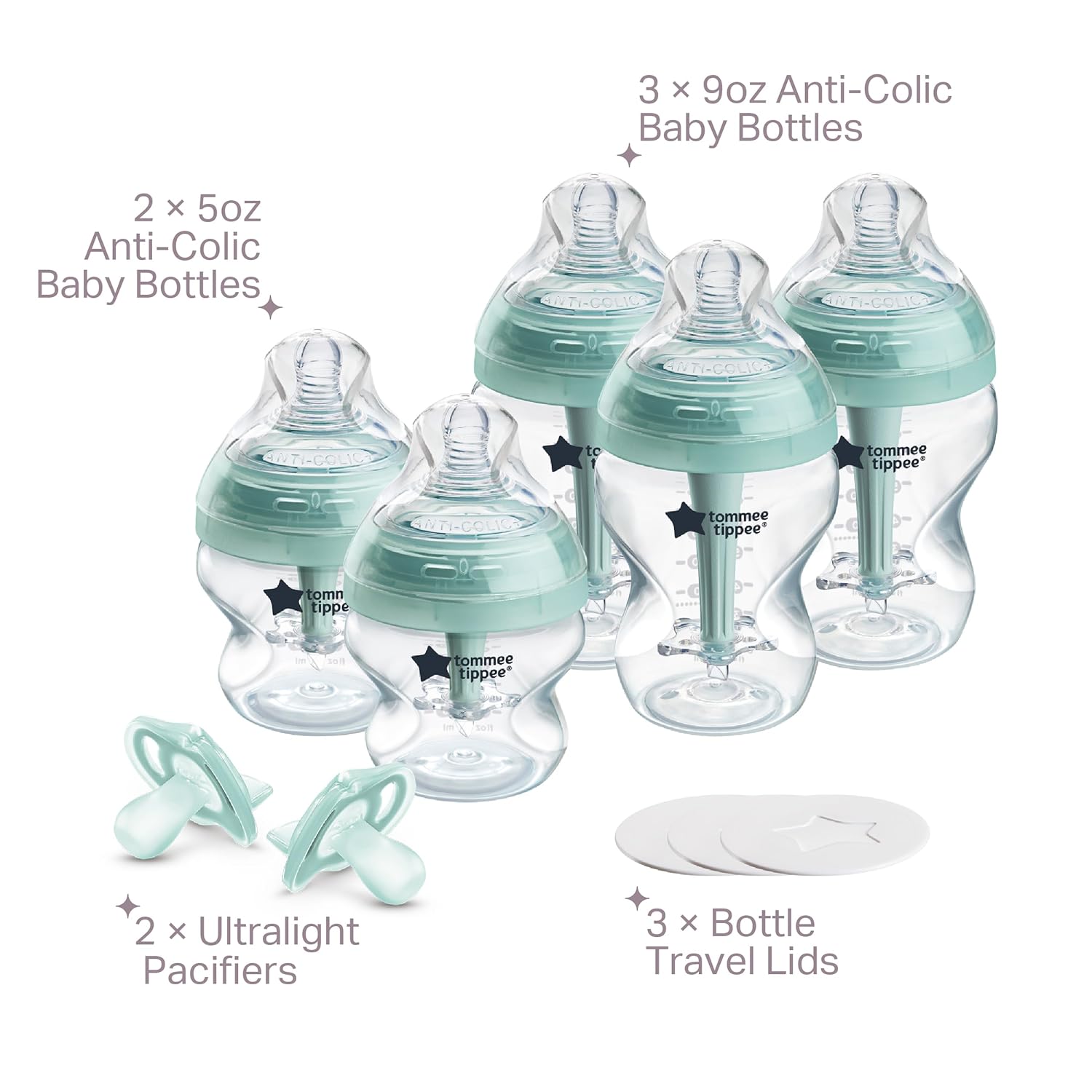 Tommee Tippee Advanced Anti+colic Fussy Baby Bottle and Pacifier Set 0m+