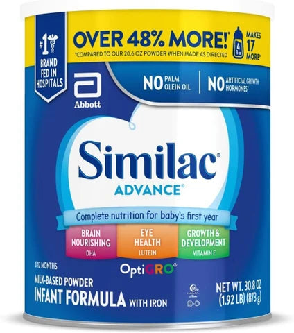 Similac Advance Optigro Infant Formula with Iron (0-12m) , 873g