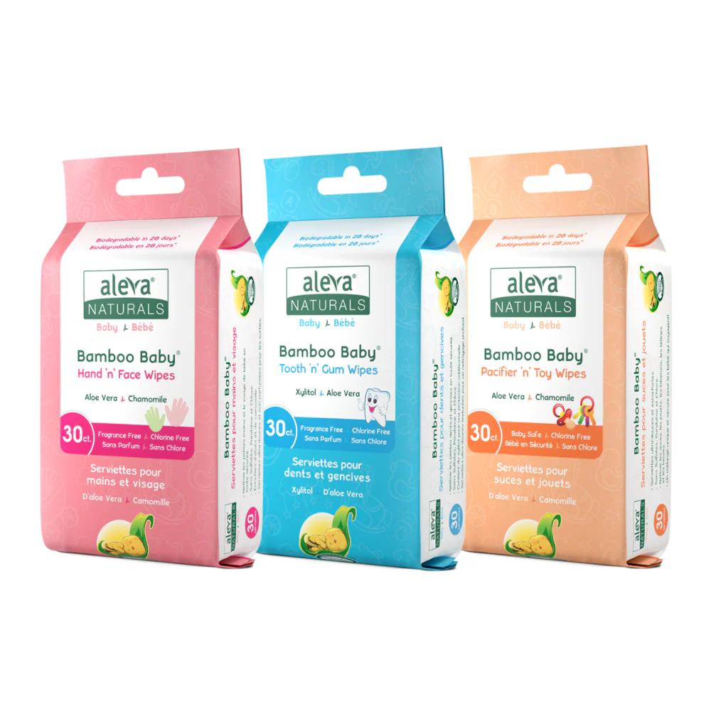 Aleva Naturals Bamboo Baby Tooth n Gum Wipes – diaper product photo at Beks Ghana