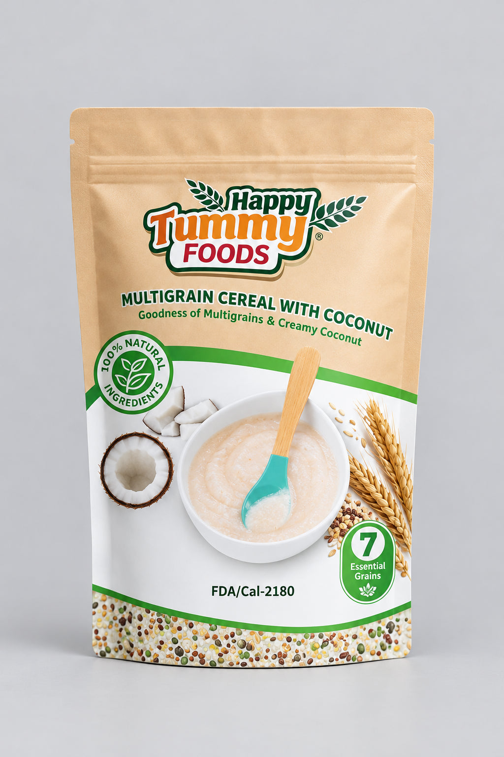 Happy Tummy Foods Multigrain Cereal with Coconut 7m+500g