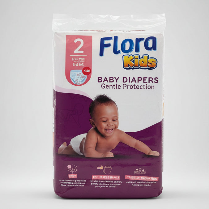 Flora Diapers Jumbo Size 2 – diaper product photo at Beks Ghana