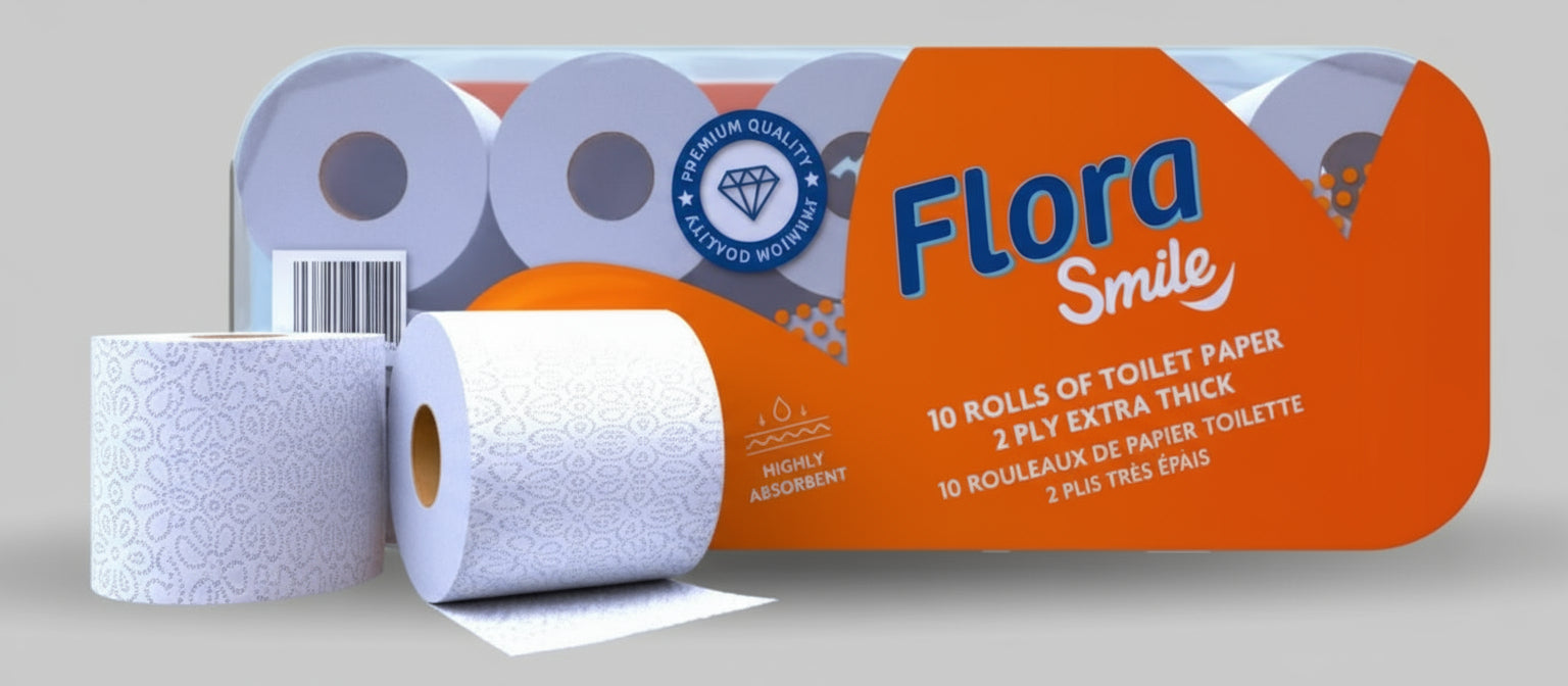 Flora Smile toilet roll (10 rolls / pack) orange – hygiene and toiletries product image