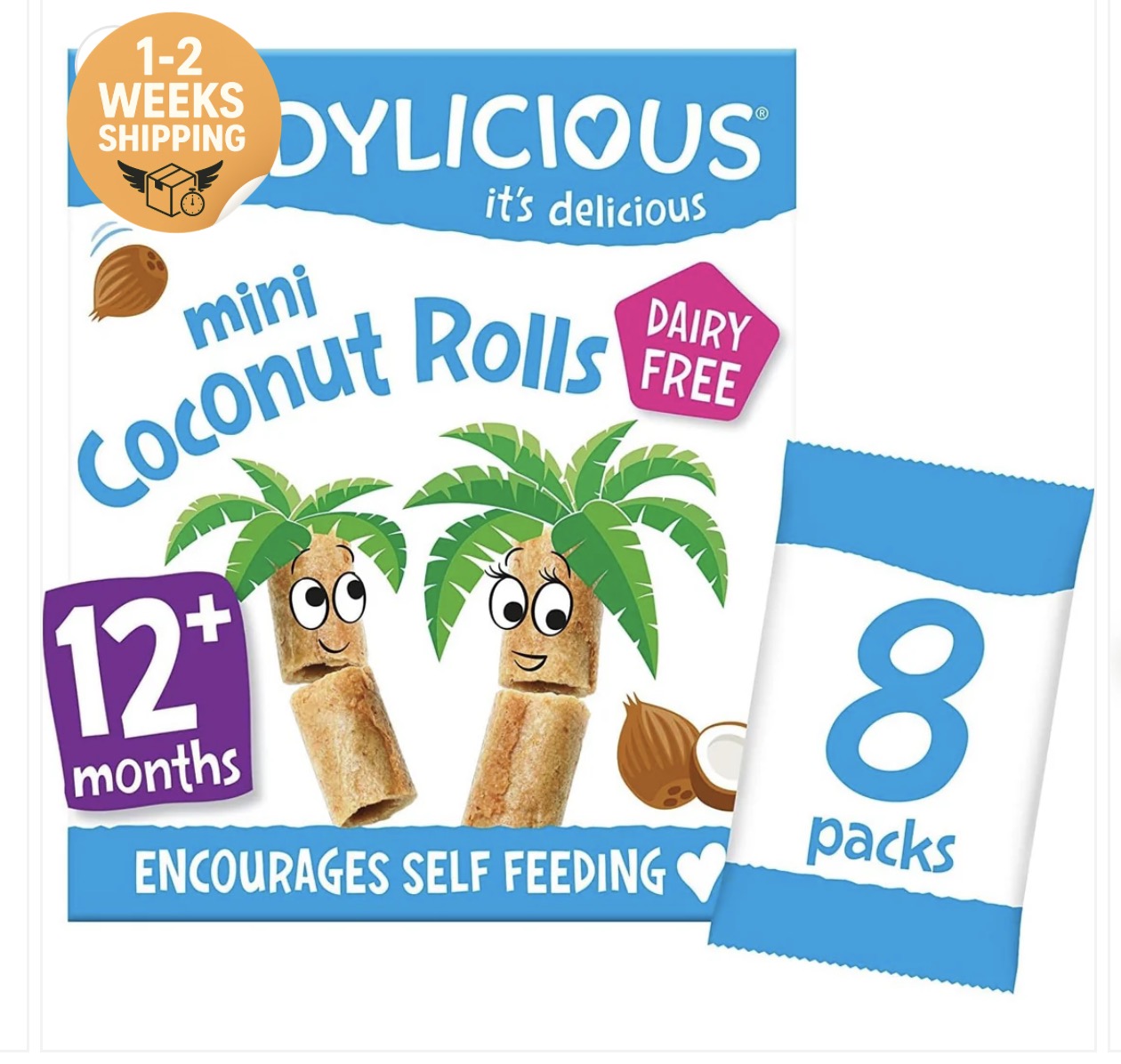 Kiddylicious mini coconut rolls 6.8g singles