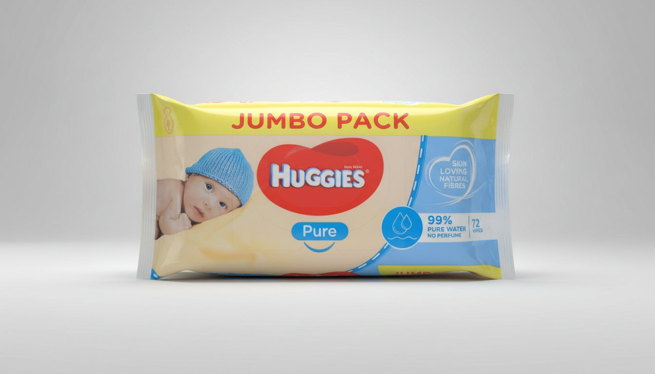 Huggies Pure Wipes (Jumbo)- 72 (Single pk) – diaper product photo at Beks Ghana