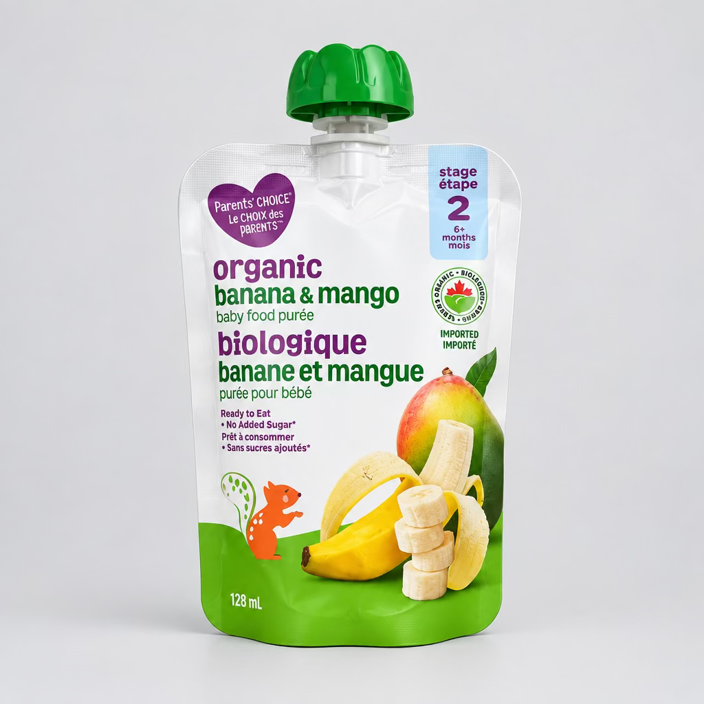 Parent’s Choice Organic Banana & Mango Baby Food Purée