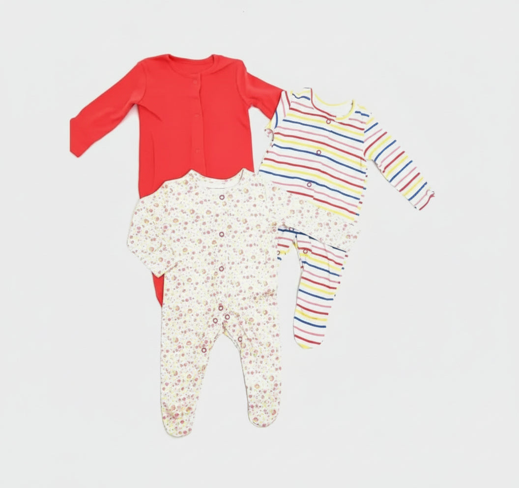 pack of 3 long sleeve 3-6 months