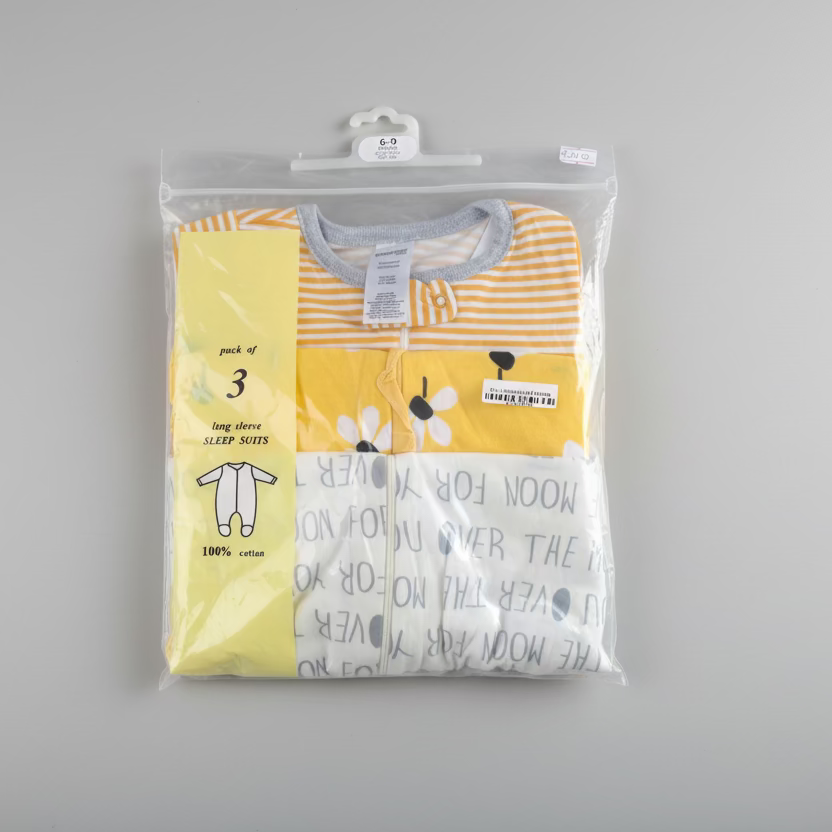 Onesis Pack of 3 long sleeve sleepsuit