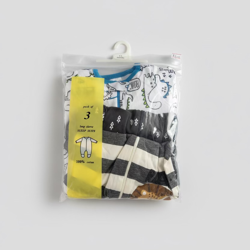 Onesis Pack of 3 long sleeve sleepsuit