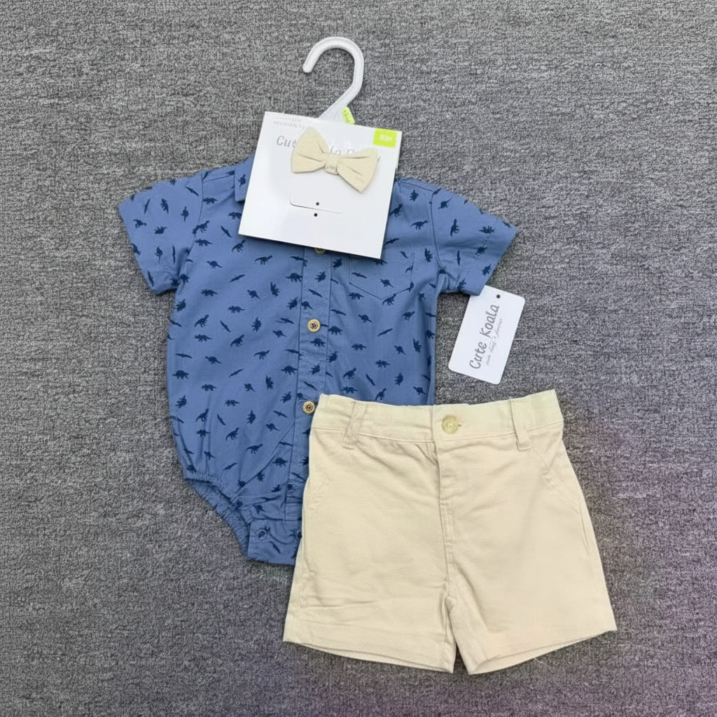Cute Koala Baby 3 Piece Set( Shirt, Shorts & Tie)