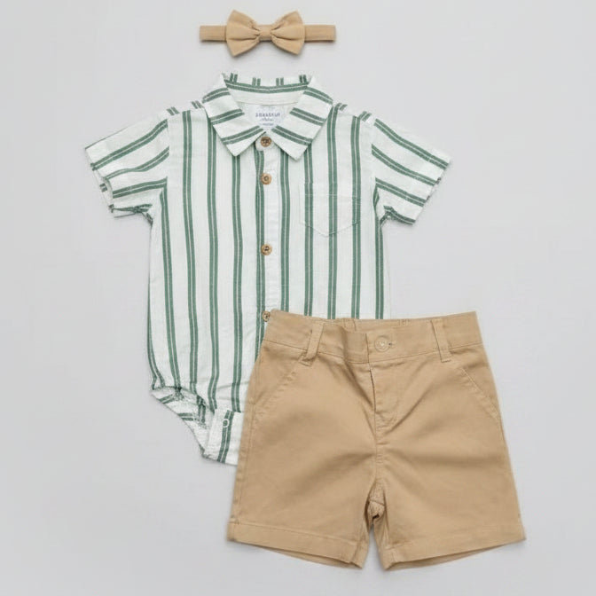 Cute Koala Baby 3 Piece Set( Shirt, Shorts & Tie)