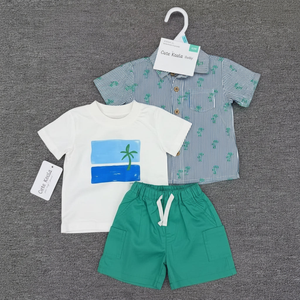 Cute Koala Baby 3 Piece Set (Shirt, T-Shirt & Short)