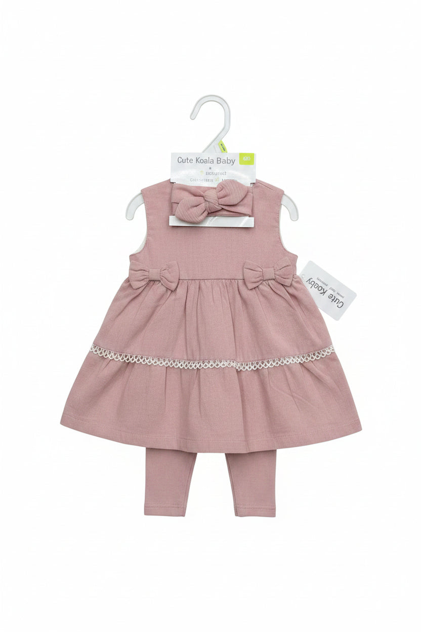 Cute Koala Baby 3-Piece Set(Dress, Pants & Headband)