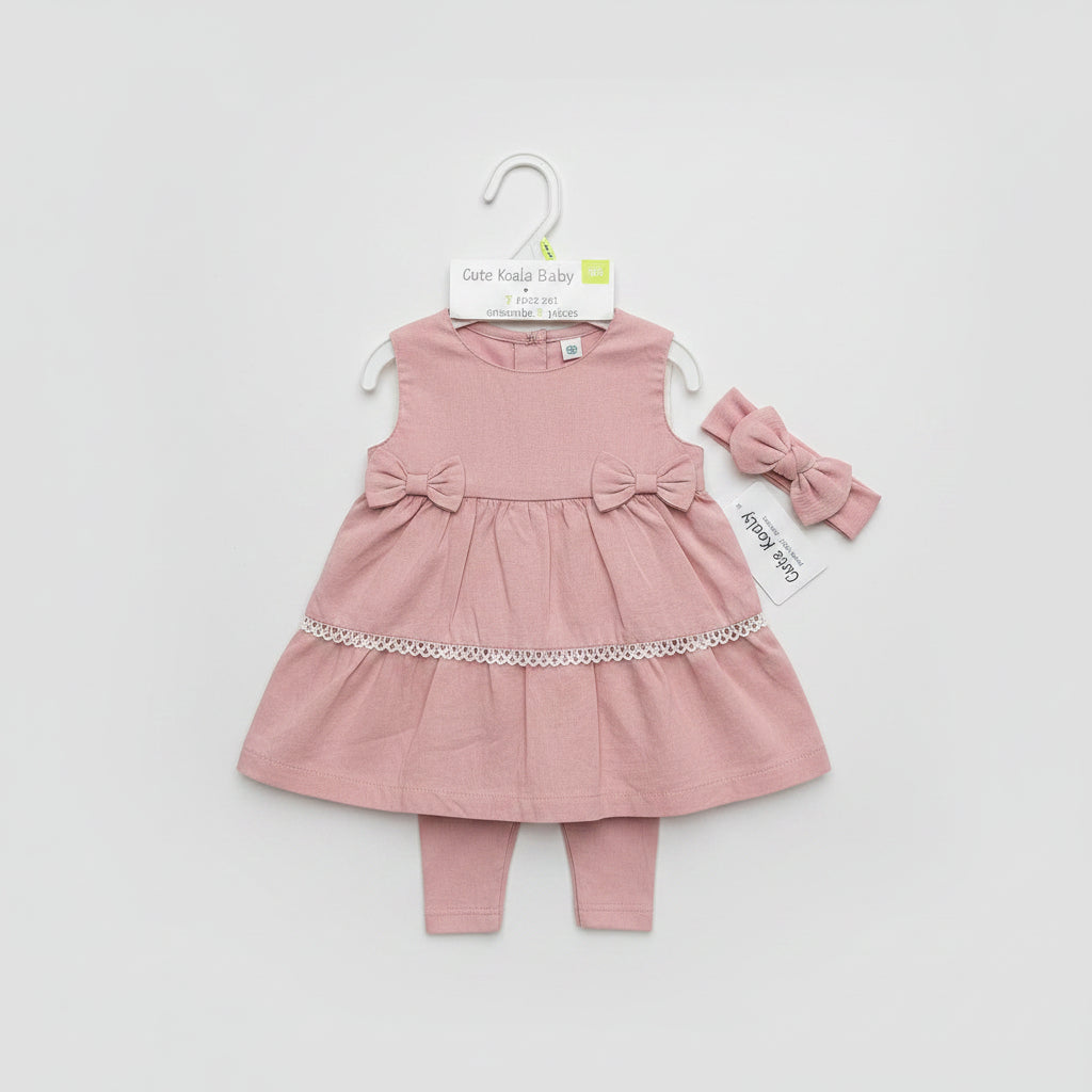 Cute Koala Baby 3-Piece Set(Dress, Pants & Headband)