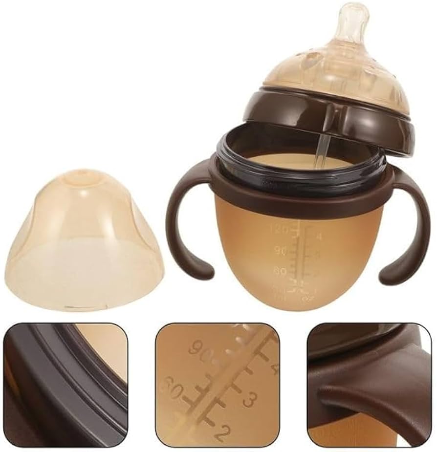 Silicone Baby Feeding Bottle with Handle 180ml