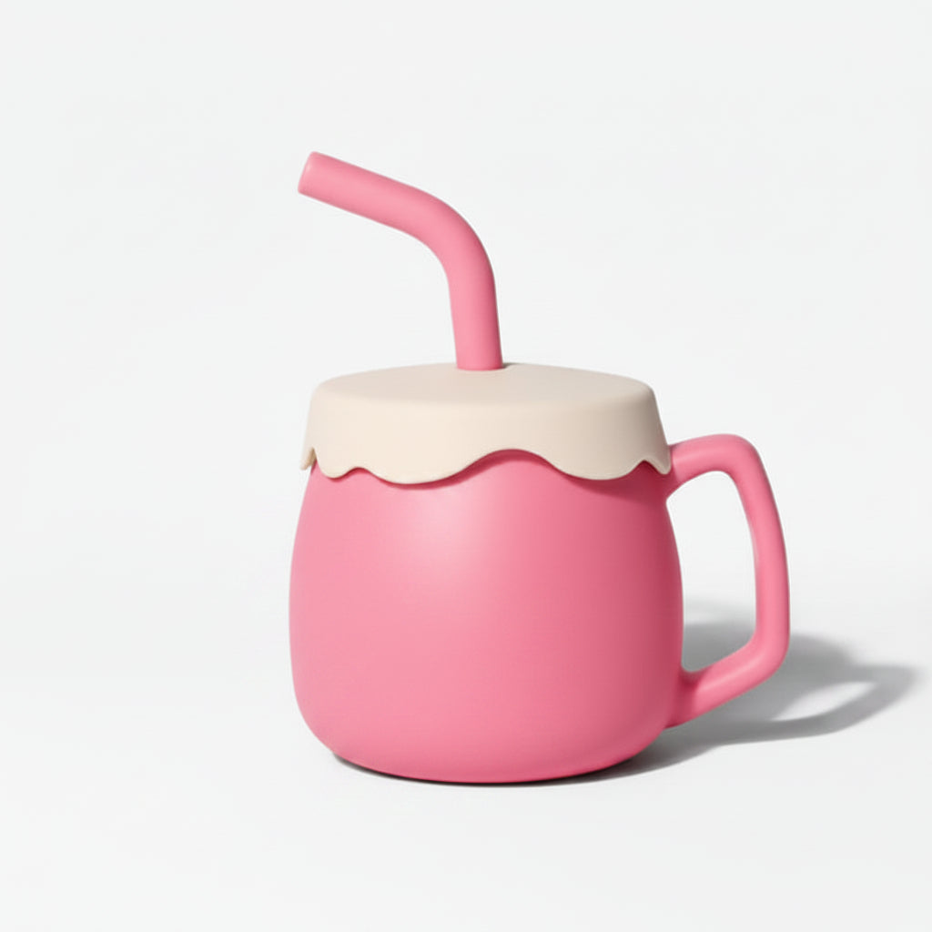 Adore Zest 3 in 1 Silicone Sip n Snack Sippy Cup with Straw