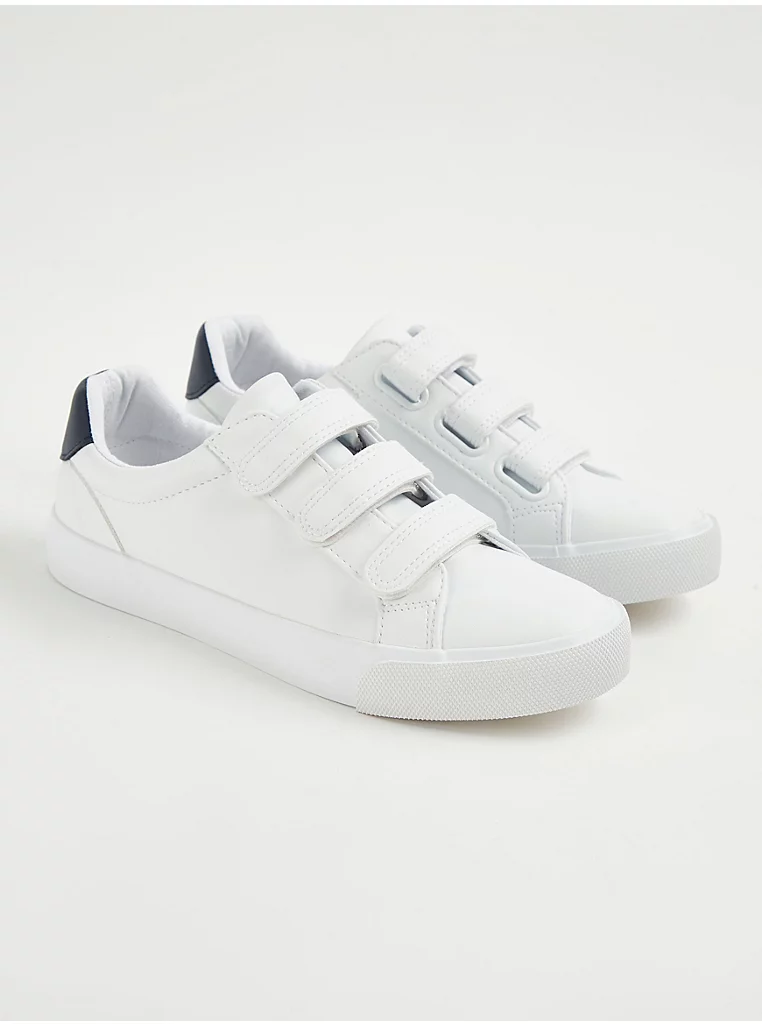 George White Triple Strap Navy Detailed Cupsole Trainers 13 euro 32