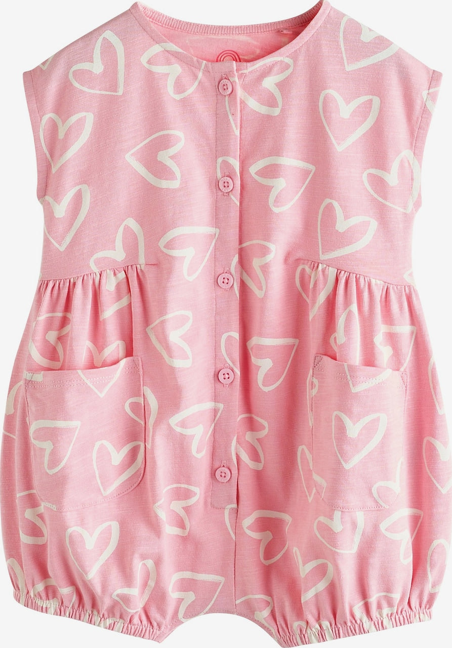 Next Romper/ Bodysuit in Rose , Pitaya and White 6-9 months