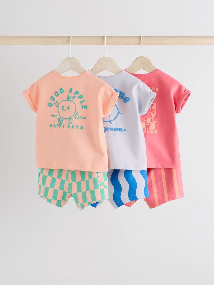Next Baby Bright Fruit Tops and Shorts Set 6-piece 3-6months