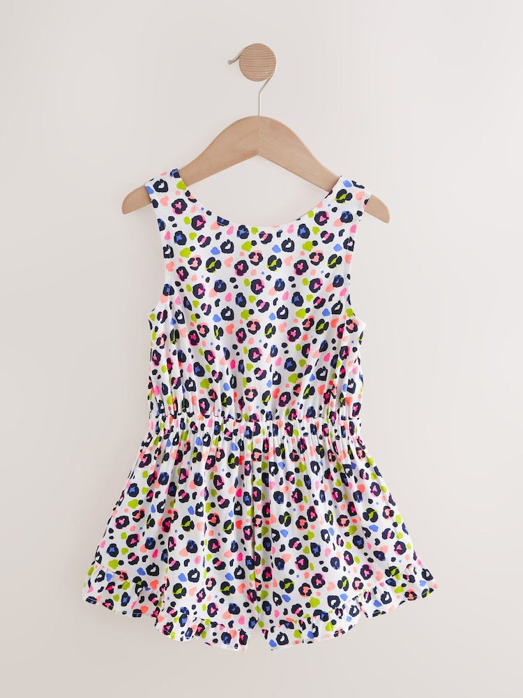 Next Bright Leopard Print Bow Detail Playsuit 5 years