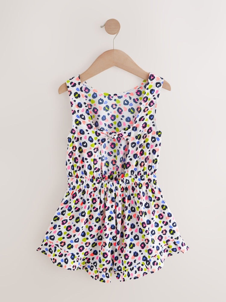 Next Bright Leopard Print Bow Detail Playsuit 5 years