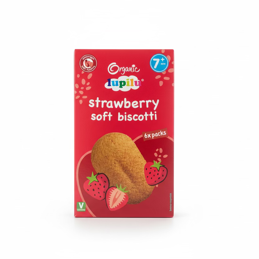 Organic Lupilu Strawberry Soft Biscotti 6xpacks 7m+ (6x20g)