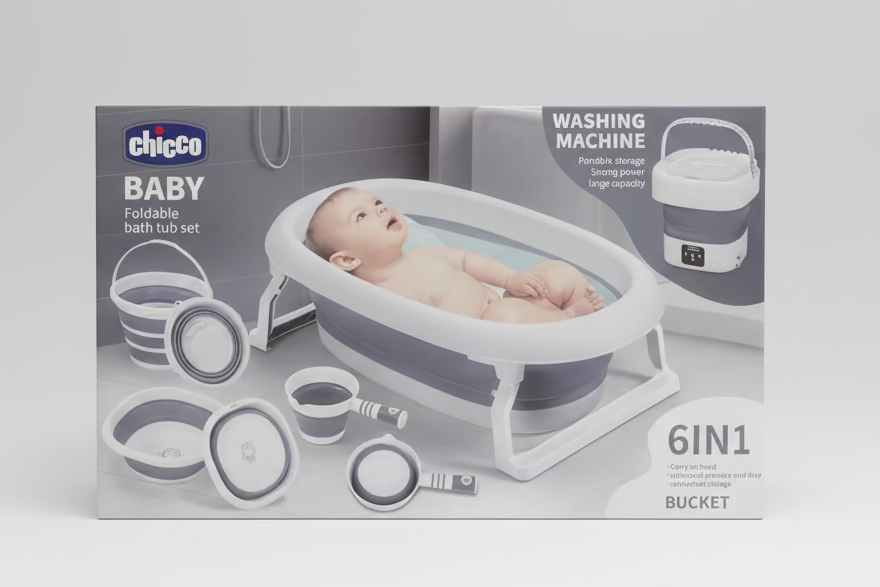 Chicco Baby Foldable 6 in 1 Bath Tub Set