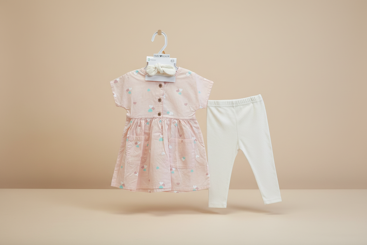 Fairy Realm Girls 3-Piece Set ( Dress , Headbow, Leggings)