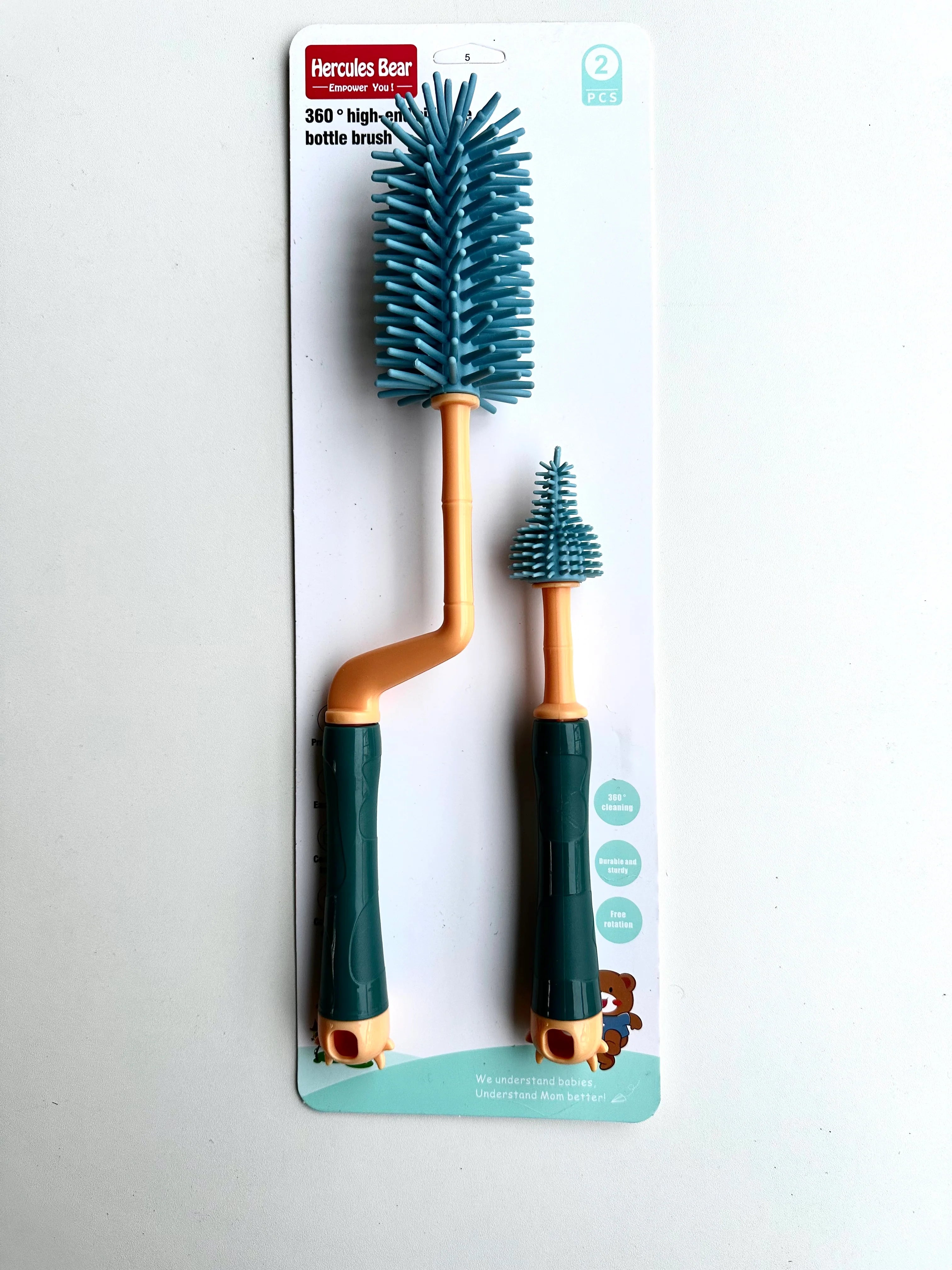 Hercules Bear 360 High-end Silicone Bottle Brush 2pcs