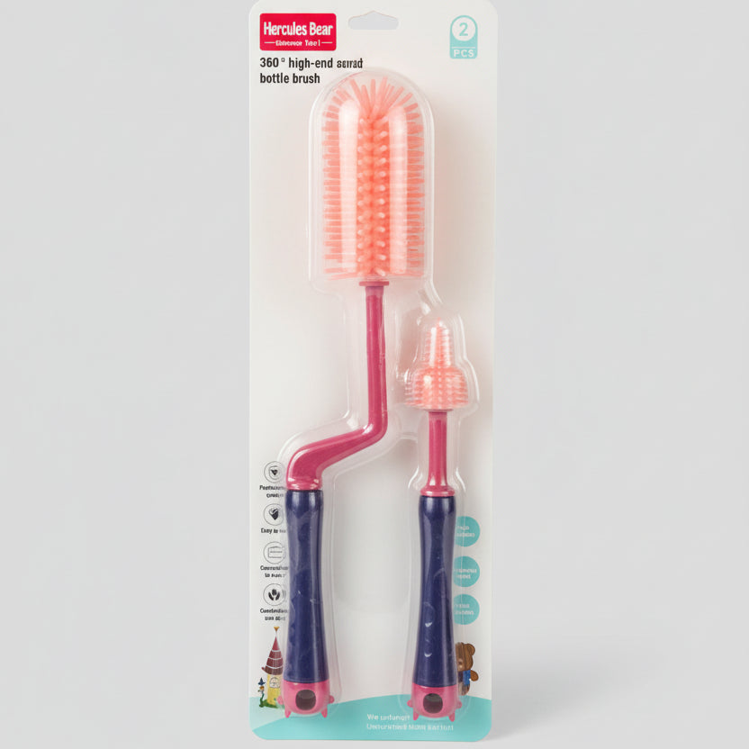 Hercules Bear 360 High-end Silicone Bottle Brush 2pcs