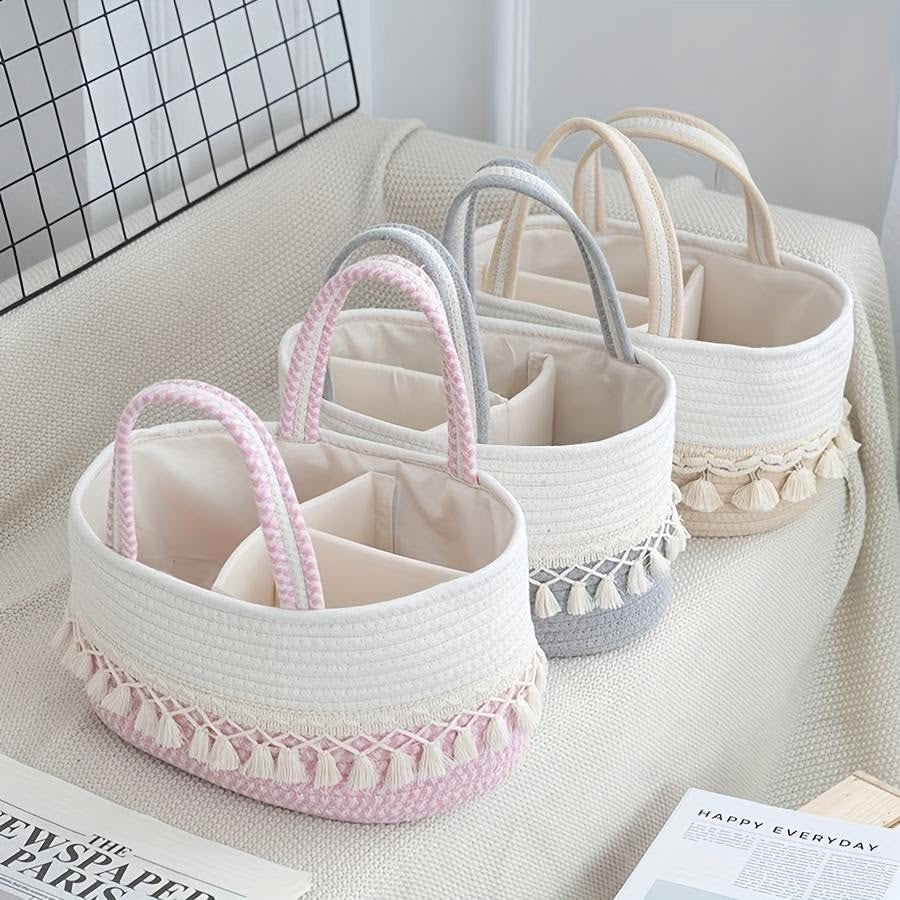 Woven Diaper Caddy Basket