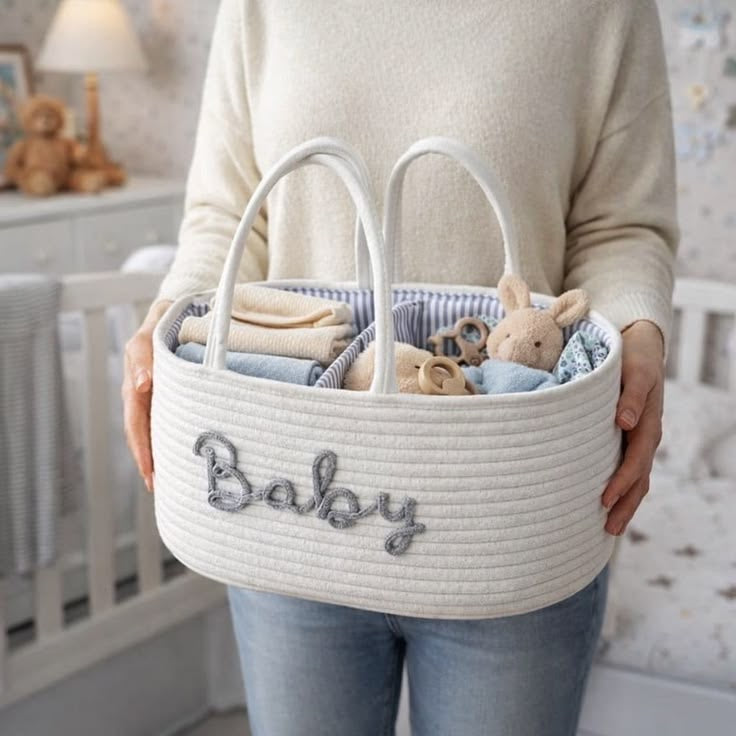 Woven Diaper Caddy Basket