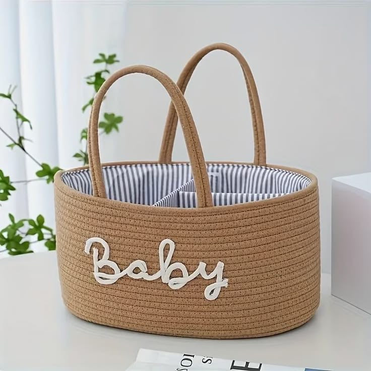 Woven Diaper Caddy Basket