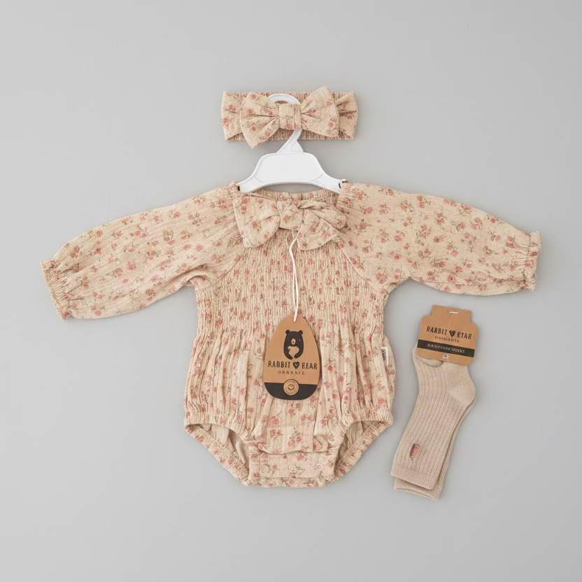 Rabbit Bear 3 Piece Set (Dress, Headband & Socks)