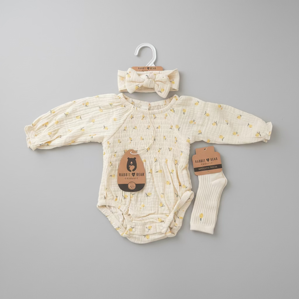 Rabbit Bear 3 Piece Set (Dress, Headband & Socks)