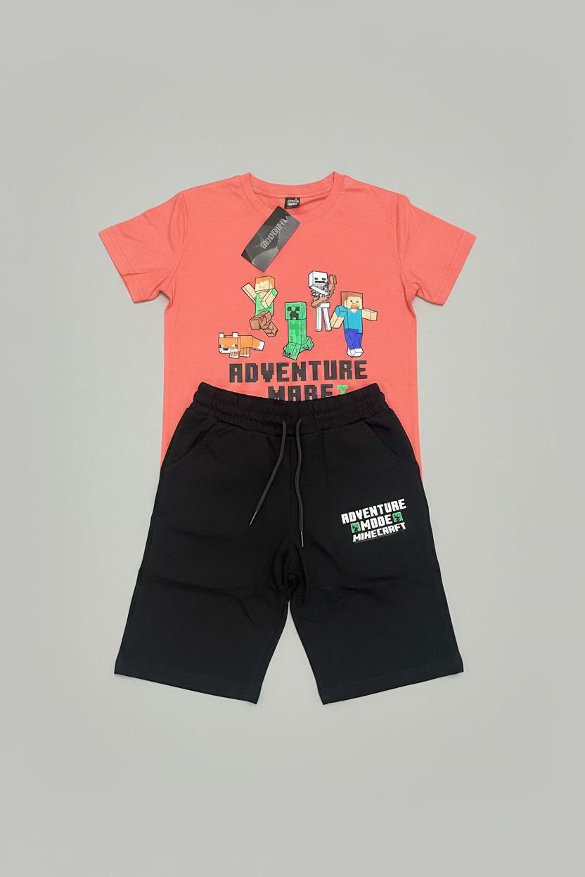 Minecraft Adventure Mode Boy's 2-Piece( T-Shirt & Short)