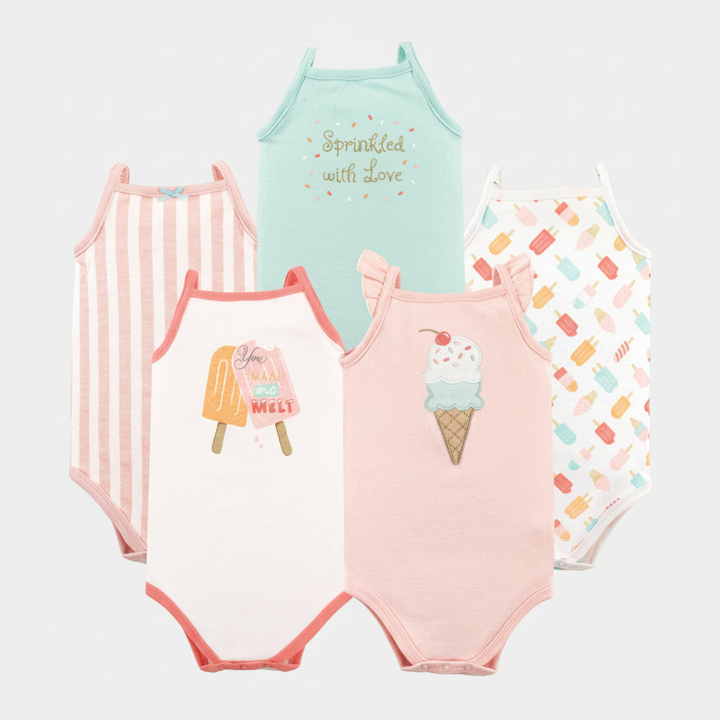 Hudson Baby 5 sleeveless Bodysuit