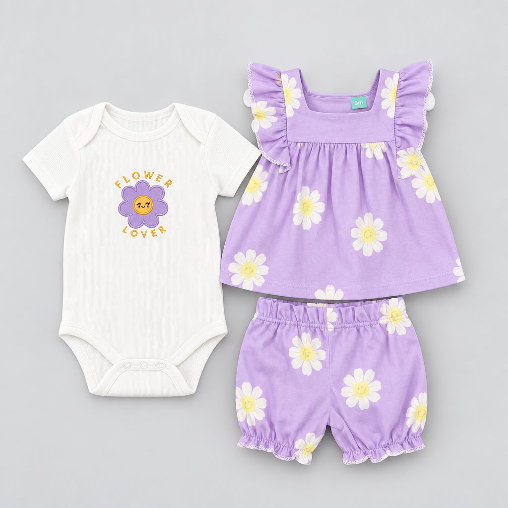 Cute Koala Baby Ruffle Skirted Bodysuit with Bloomer Shorts