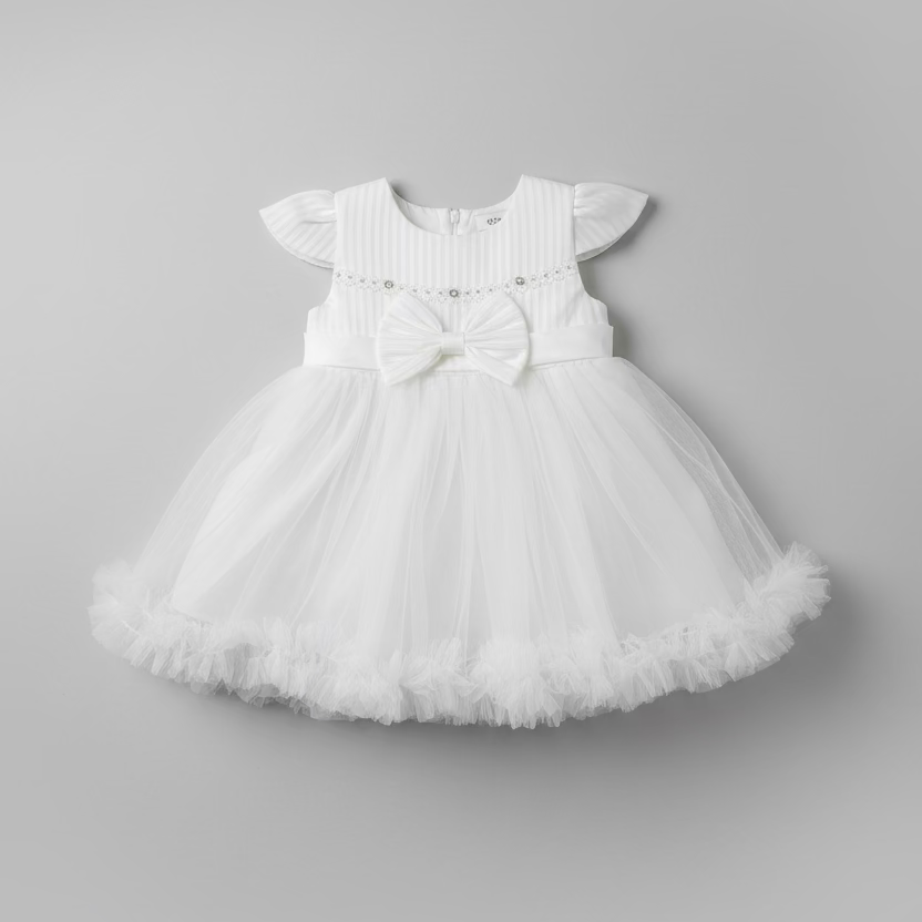 Ivory Princess Tulle Dress | Elegant Baby Girl Occasion Dress - Beks Ghana