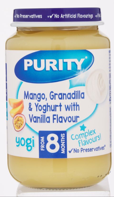 Purity Medium Mango Granadilla and Yoghurt with Vanilla Flavour (200ml x 6×4) Tray packaging - available at Beks Ghana
