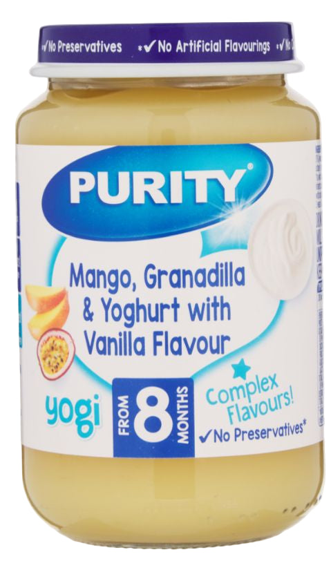 Purity Medium Mango Granadilla and Yoghurt with Vanilla Flavour (200ml x 6×4) Tray packaging - available at Beks Ghana
