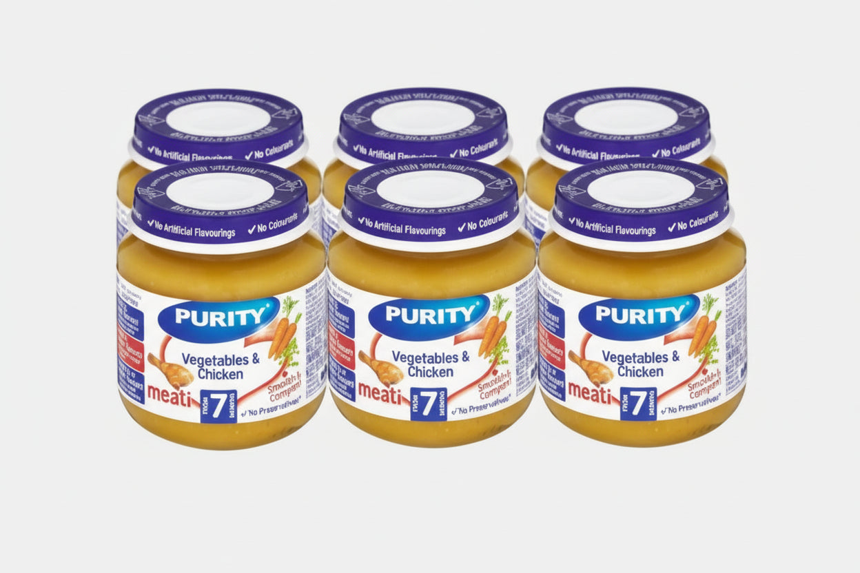 Purity Medium vegetables and chicken (200ml x 6×4) Tray packaging - available at Beks Ghana