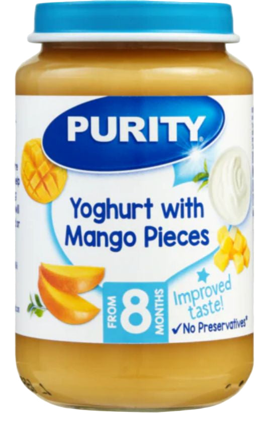 Purity Medium Yoghurt with Mango pieces (200mlx6) pack packaging - available at Beks Ghana