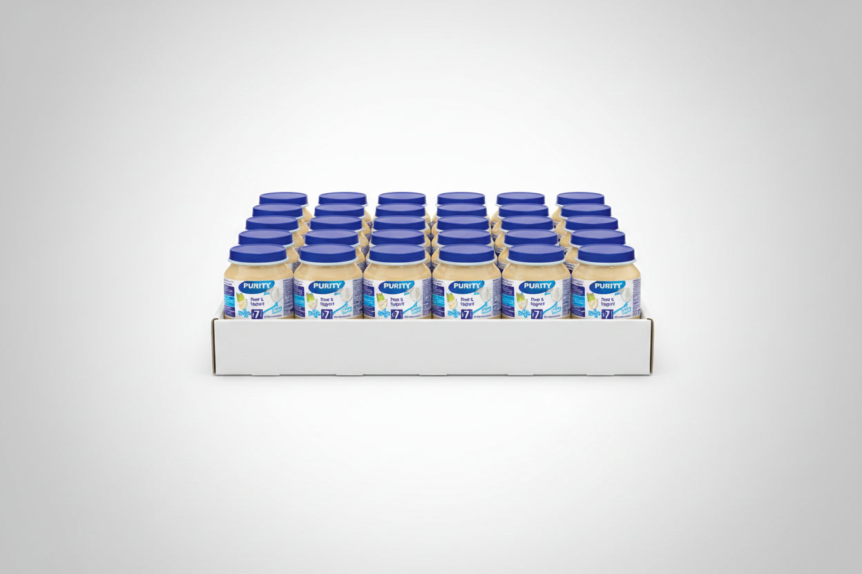 Purity Medium Pear & Yoghurt Flavour tray (200mlx6x4) Tray packaging - available at Beks Ghana