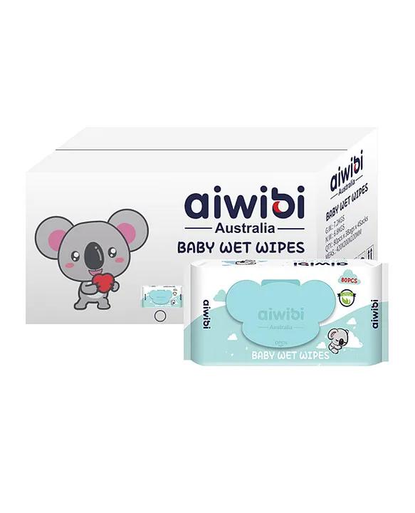 Aiwibi Baby Wet Wipes Green (80pcs x 24)Box