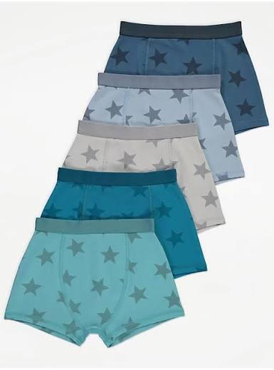 George Cotton Stretch Trunks 5 packs 8-9 years