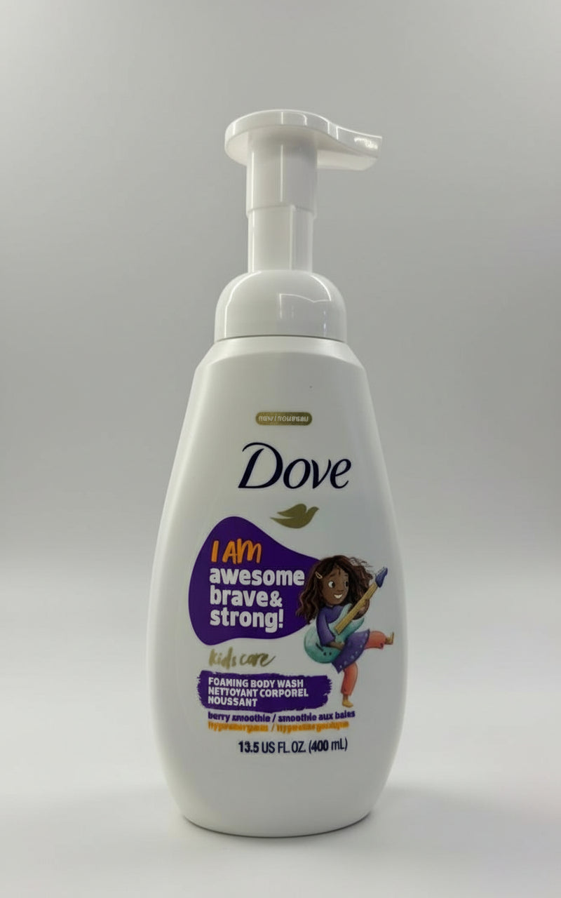 Make bath time fun and caring with Dove Kids Care Foaming Bath. With a rich, bubbly lather and gentle, skin-loving ingredients, it cleanses without drying, leaving your child‚Äôs skin soft, smooth, and happy. – hygiene and toiletries product image