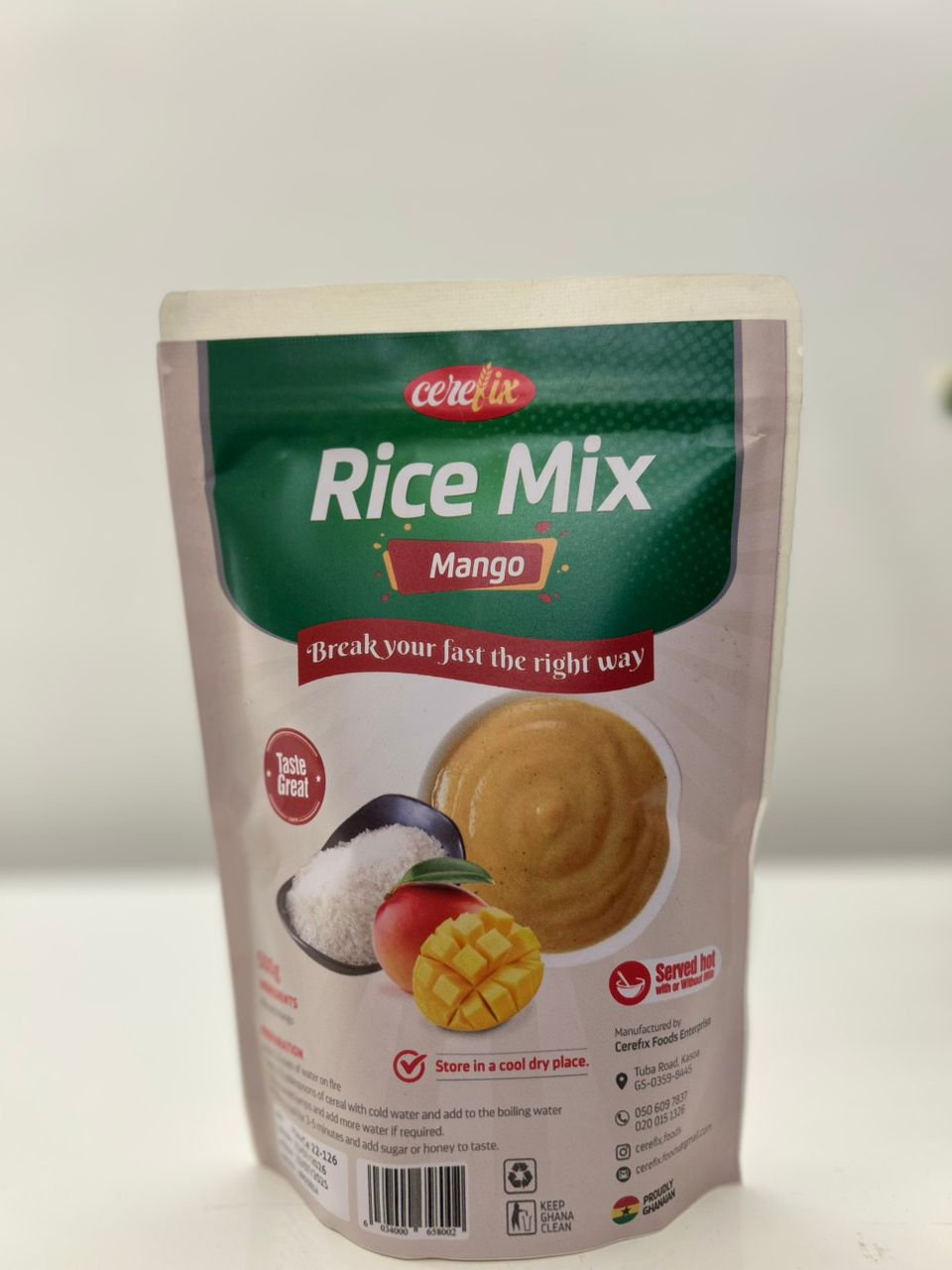 Cerefix rice mix mango 500g Single packaging - available at Beks Ghana